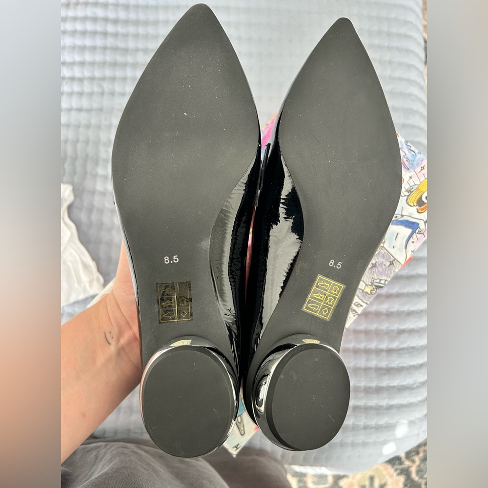 Jeffrey Campbell Black Patent Loafers with Crystal Detail - Picture 3 of 3